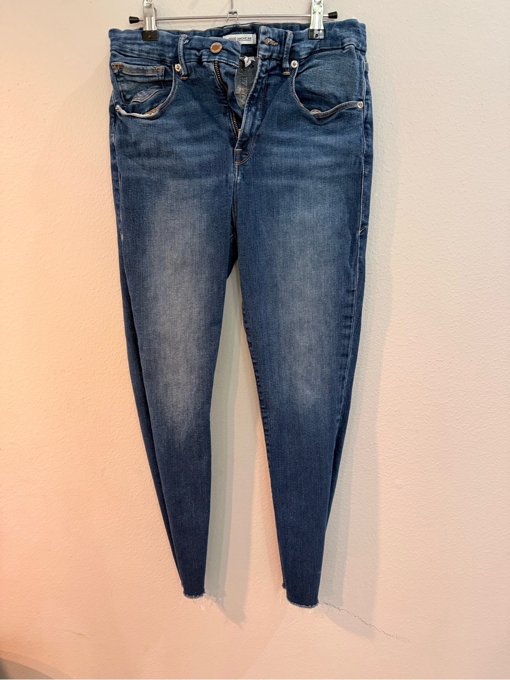 Good American Good Waist Dark Blue High-Rise Skinny Jeans